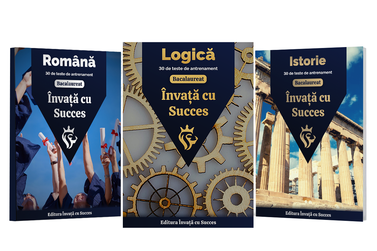 Pachet Bacalaureat cu 90 Teste Antrenament + Rezolvări | Română + Istorie + Logică