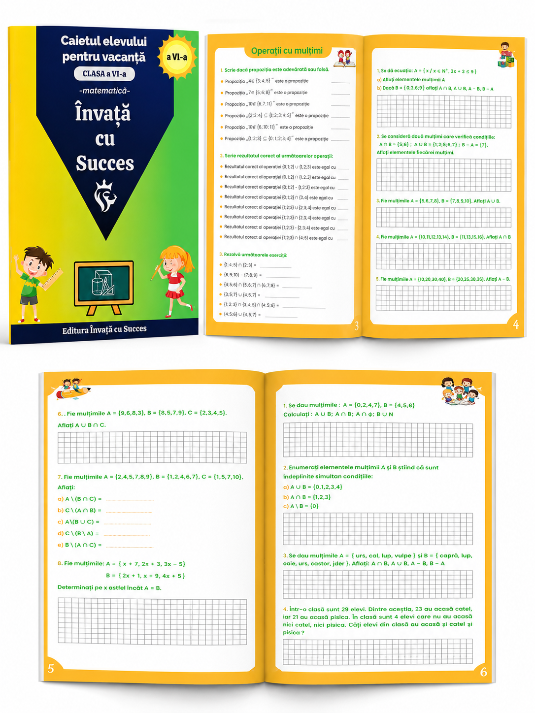 Pachet de vacanță pentru clasa a VI-a la Română și Matematică