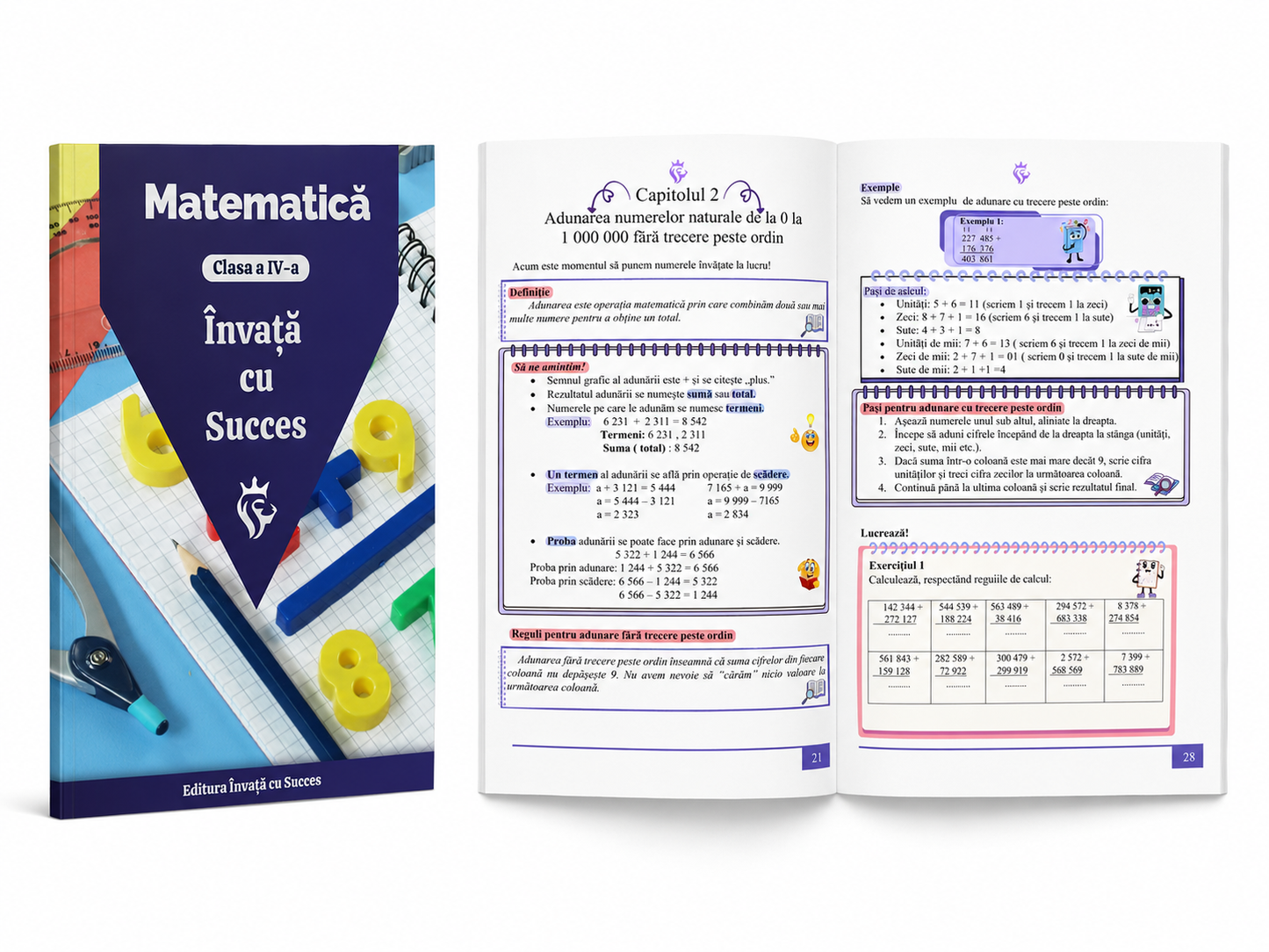 Pachet Clasa a IV-a ediție color 🎨 : Toată materia structurată la Română și Matematică pentru clasa a IV-a