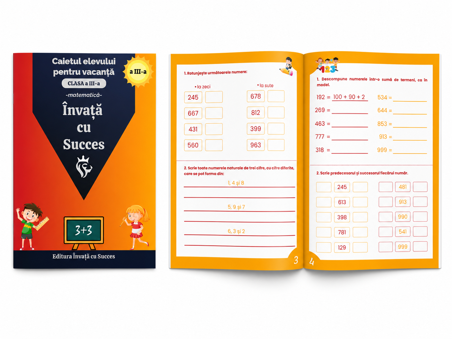 Pachet de vacanță pentru clasa a III-a la Română și Matematică
