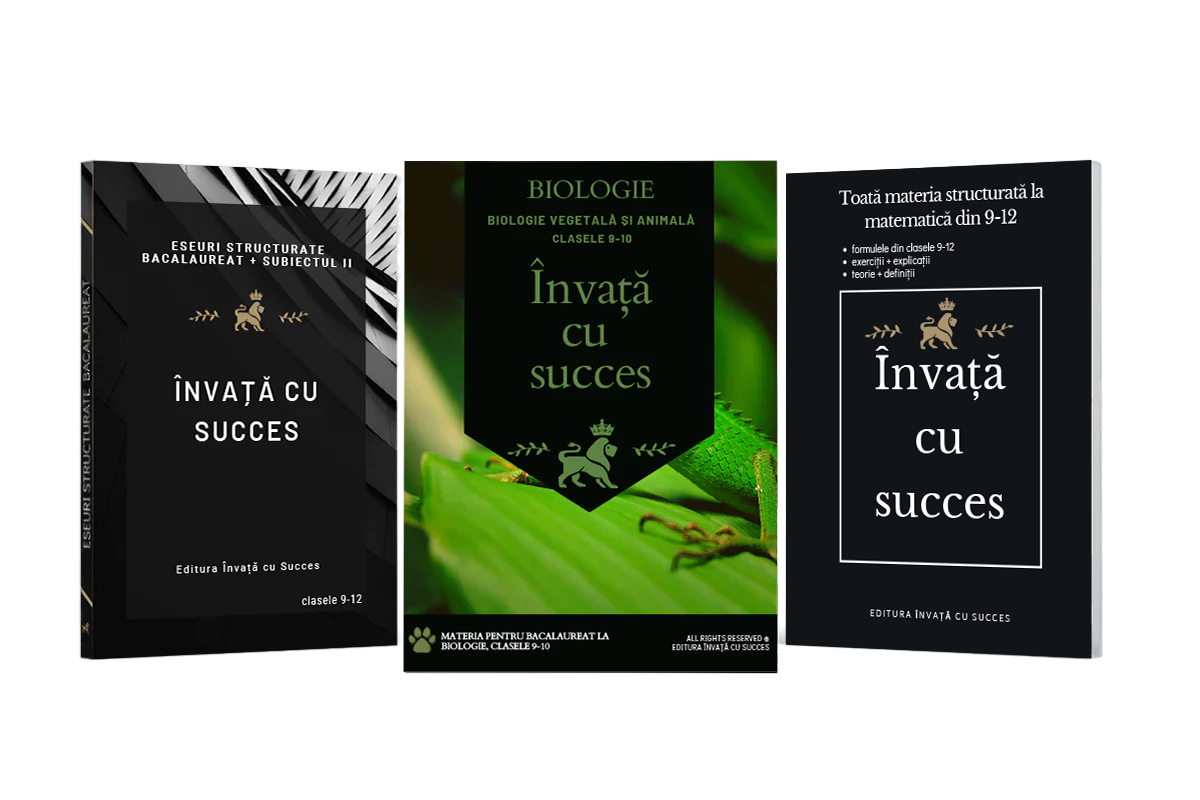 Învață cu succes - Pachet Bacalaureat | Română + Matematică + Biologie 9-10