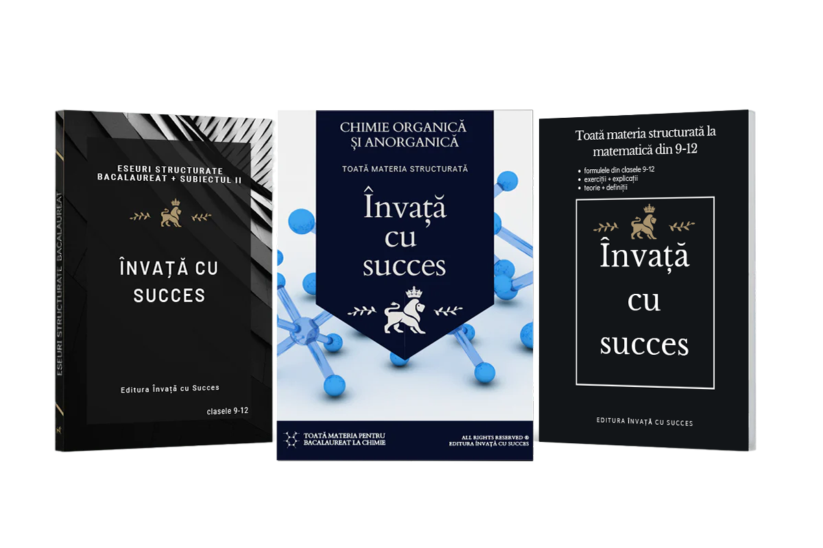 Pachet Bacalaureat | Matematică + Chimie + Carte Română Gratuită cu toate Eseurile, subiectul I și II explicat.