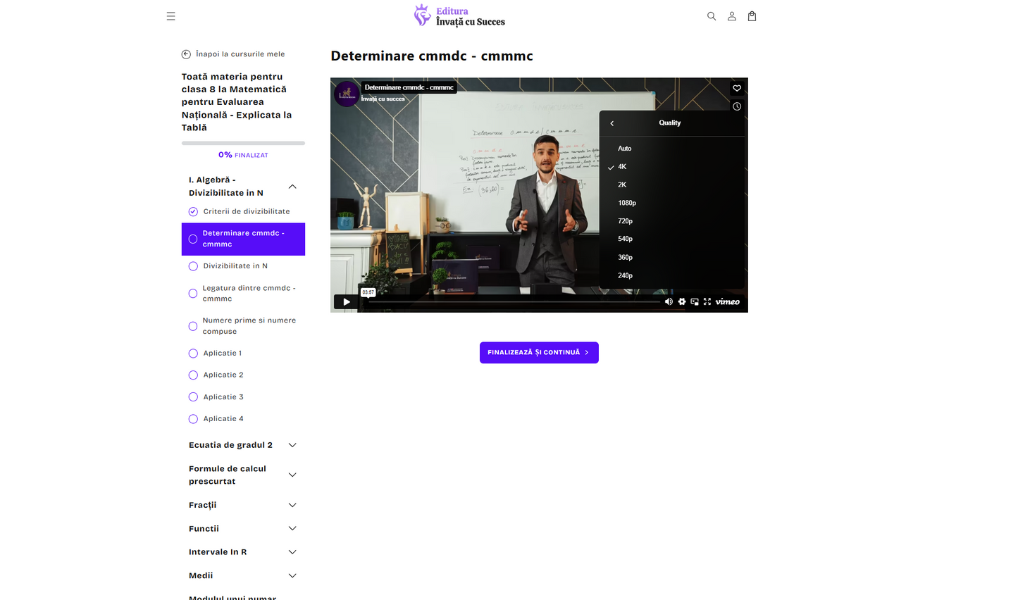 Toată materia pentru clasa 8 la Matematică pentru Evaluarea Națională Video - Explicata la Tablă