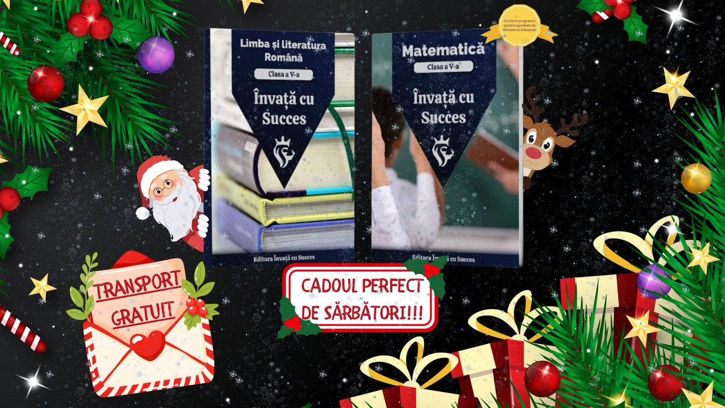 Pachet Clasa a V-a: Toată materia structurată la Română și Matematică pentru clasa a V-a