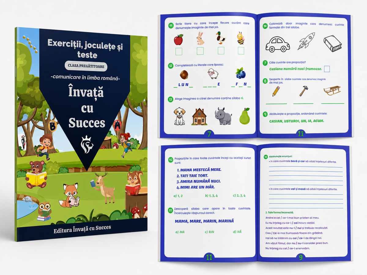 🎒 Pachet Clasa Pregatitoare / Clasa 0 – Exerciții, Joculețe și Teste pentru Română și Matematică