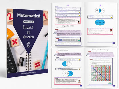 Pachet Clasa a VI-a ediție color 🎨: Toată materia structurată la Română și Matematică pentru clasa a VI-a
