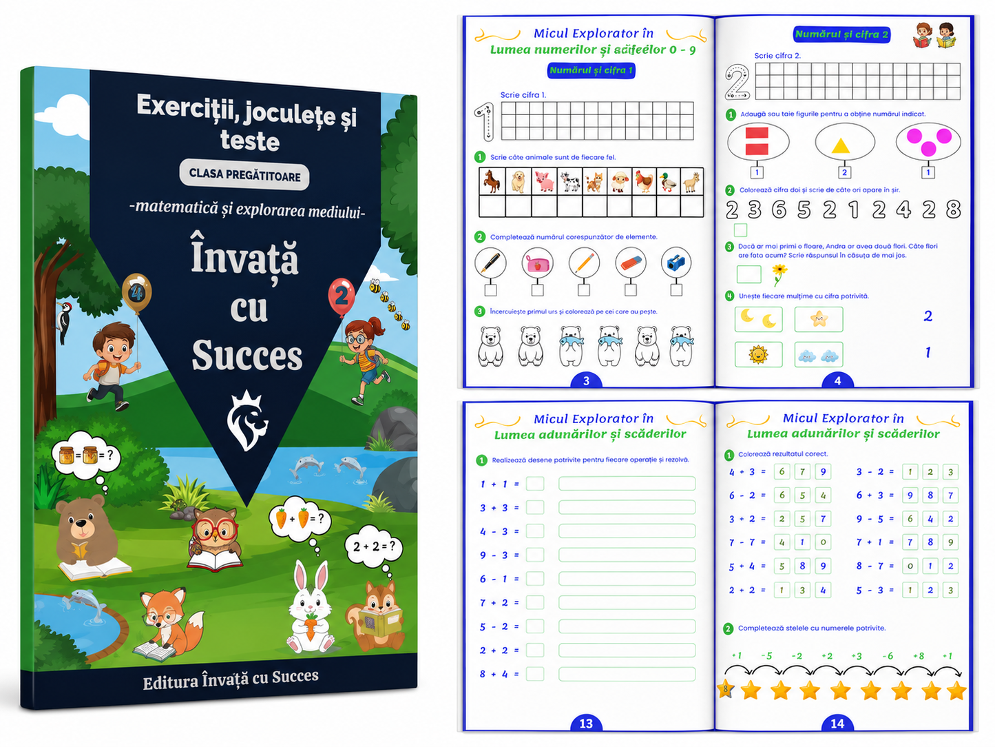 🎒 Pachet Clasa Pregatitoare / Clasa 0 – Exerciții, Joculețe și Teste pentru Română și Matematică