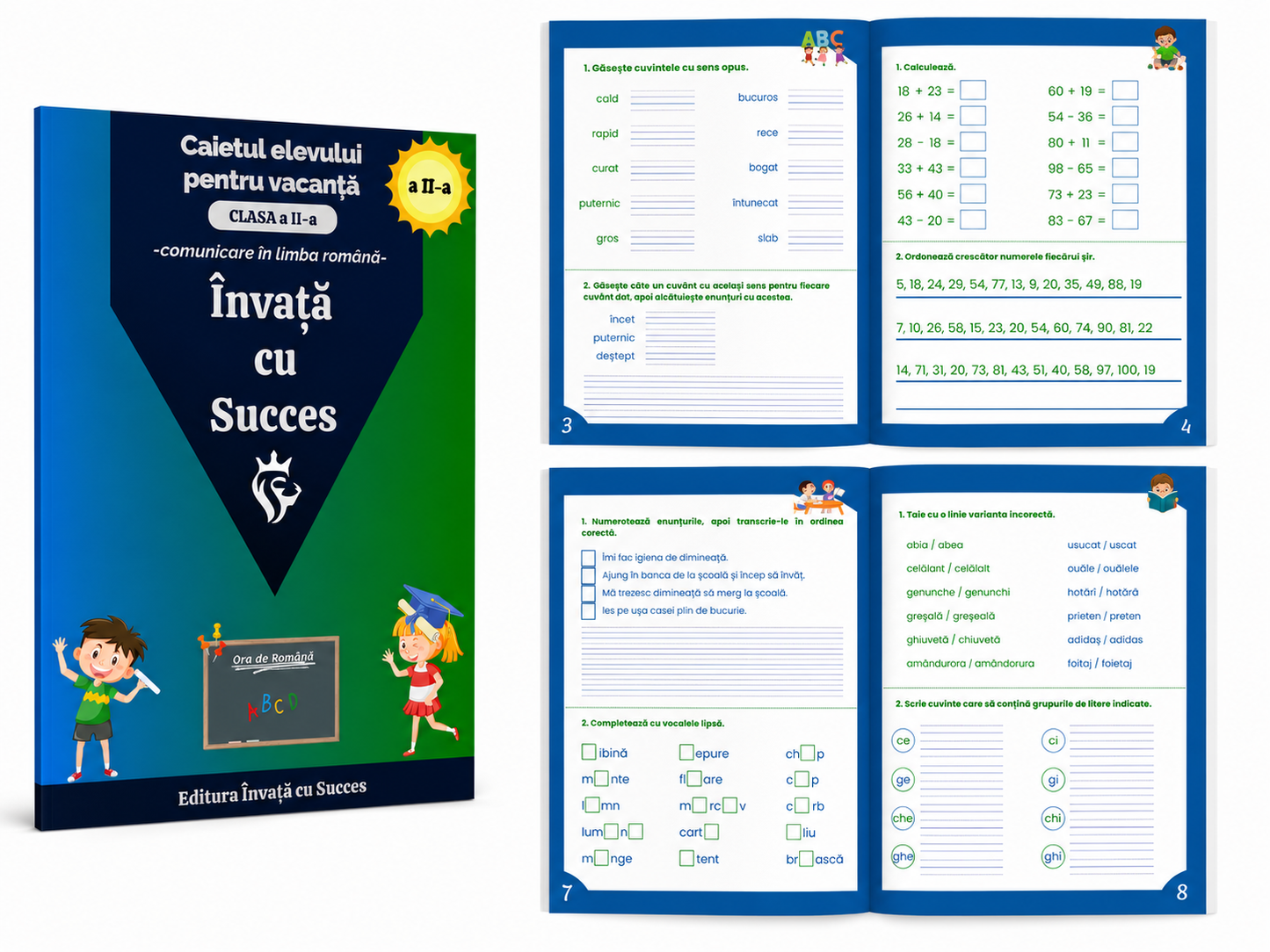 Pachet de vacanță pentru clasa a II-a la Română și Matematică