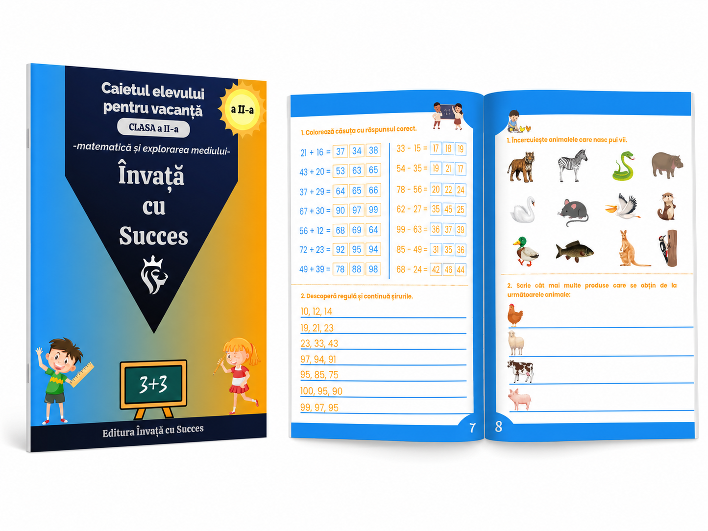 Pachet de vacanță pentru clasa a II-a la Română și Matematică