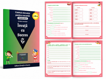 Pachet de vacanță pentru clasa a III-a la Română și Matematică