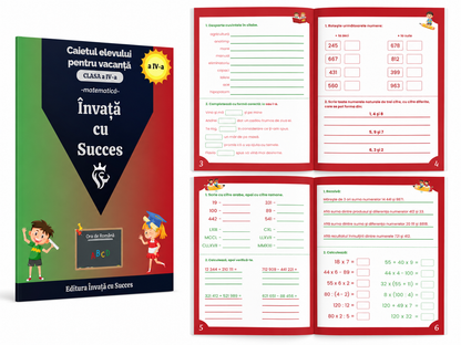 Pachet de vacanță pentru clasa a IV-a la Română și Matematică