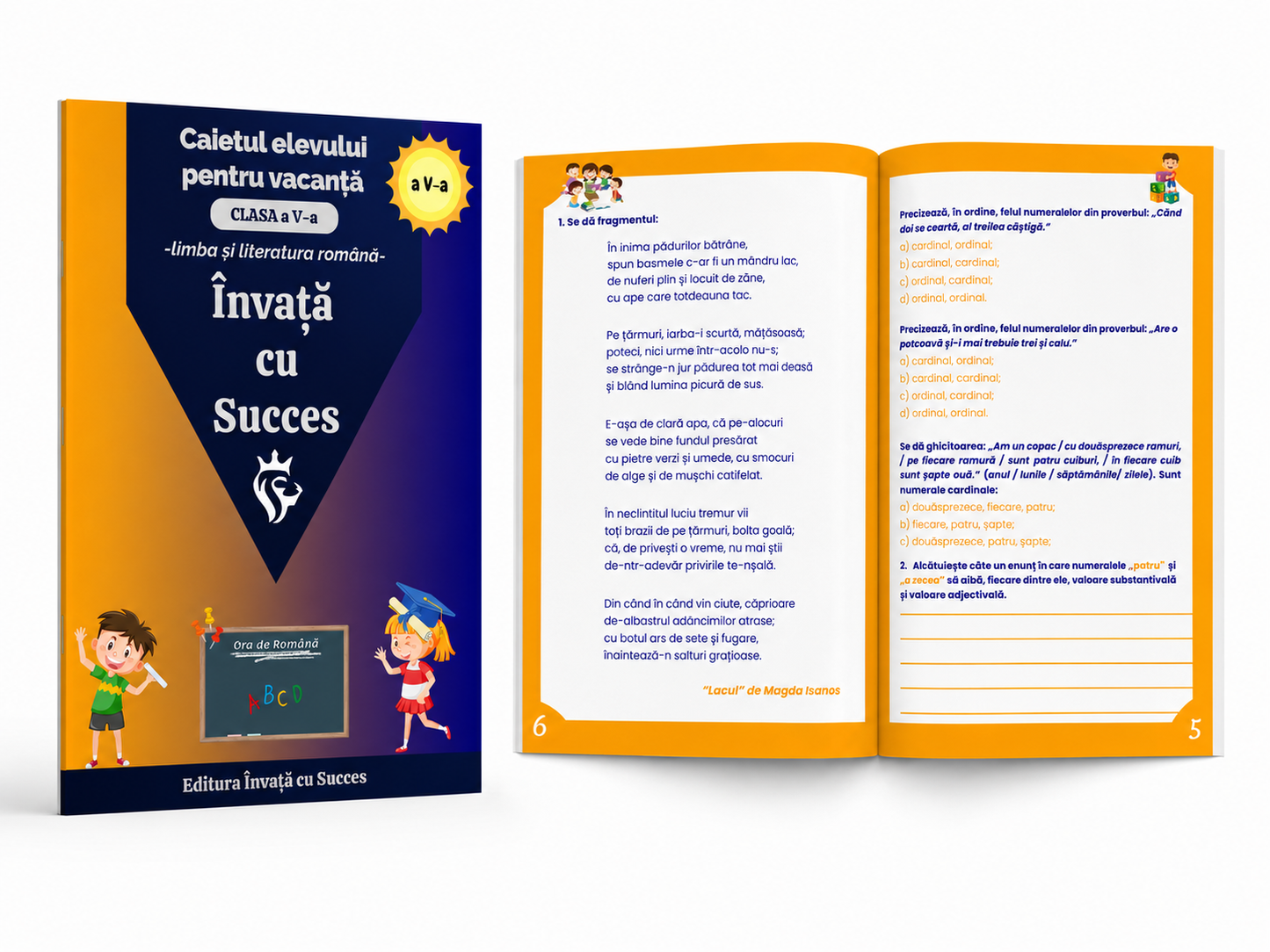 Pachet de vacanță pentru clasa a V-a la Română și Matematică