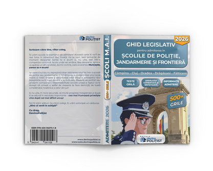 Ghid legislativ pentru admiterea în Școlile de Poliție, Jandarmerie, și Frontieră, Ediția 2026