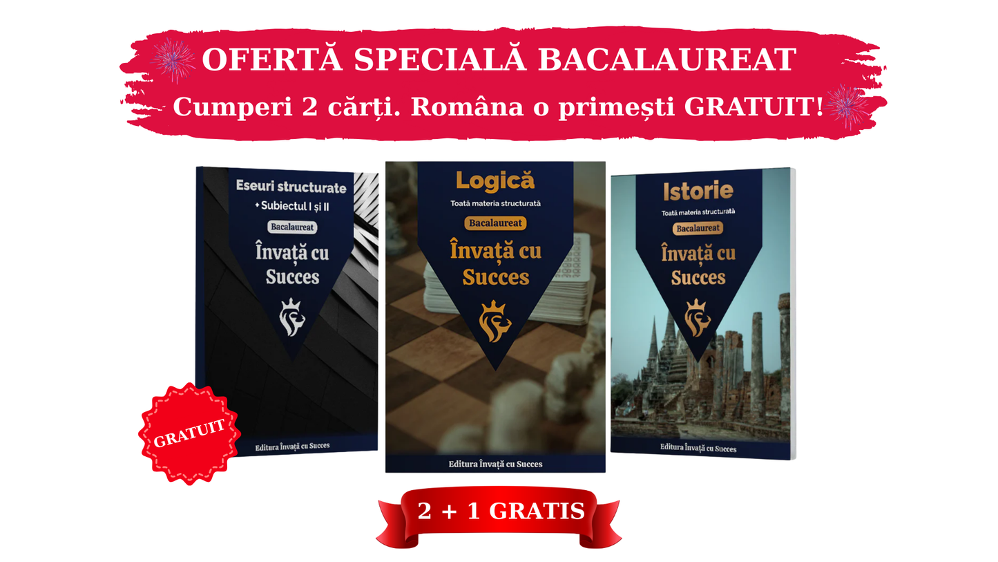 Pachet Bacalaureat  | Istorie + Logică + Carte Română Gratuită cu toate Eseurile, subiectul I și II explicat.