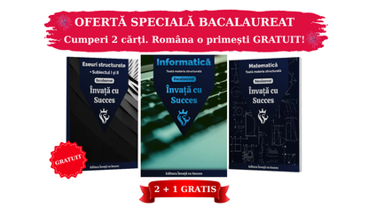 Pachet Bacalaureat  | Matematică + Informatică + Carte Română Gratuită cu toate Eseurile, subiectul I și II explicat.