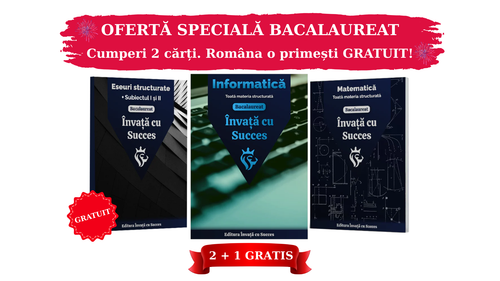 Pachet Bacalaureat  | Matematică + Informatică + Carte Română Gratuită cu toate Eseurile, subiectul I și II explicat.
