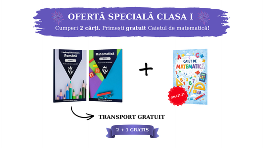 Pachet Clasa I : Toată materia structurată la Română și Matematică pentru clasa I + Caiet de matematică Gratuit !