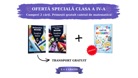 Pachet Clasa a IV-a: Toată materia structurată la Română și Matematică pentru clasa a IV-a + Caiet Matematică Gratuit