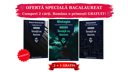 Pachet Bacalaureat | Matematică + Biologie 11-12 + Carte Română Gratuită cu toate Eseurile, subiectul I și II explicat.
