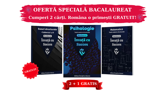 Pachet Bacalaureat |Matematică + Psihologie + Carte Română Gratuită cu toate Eseurile, subiectul I și II explicat.