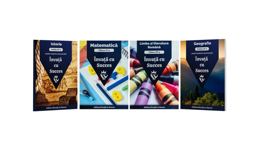 Pachet 4 cărți - Clasa a IV-a: Toată materia structurată la Română, Matematică, Istorie și Geografie pentru clasa a IV-a