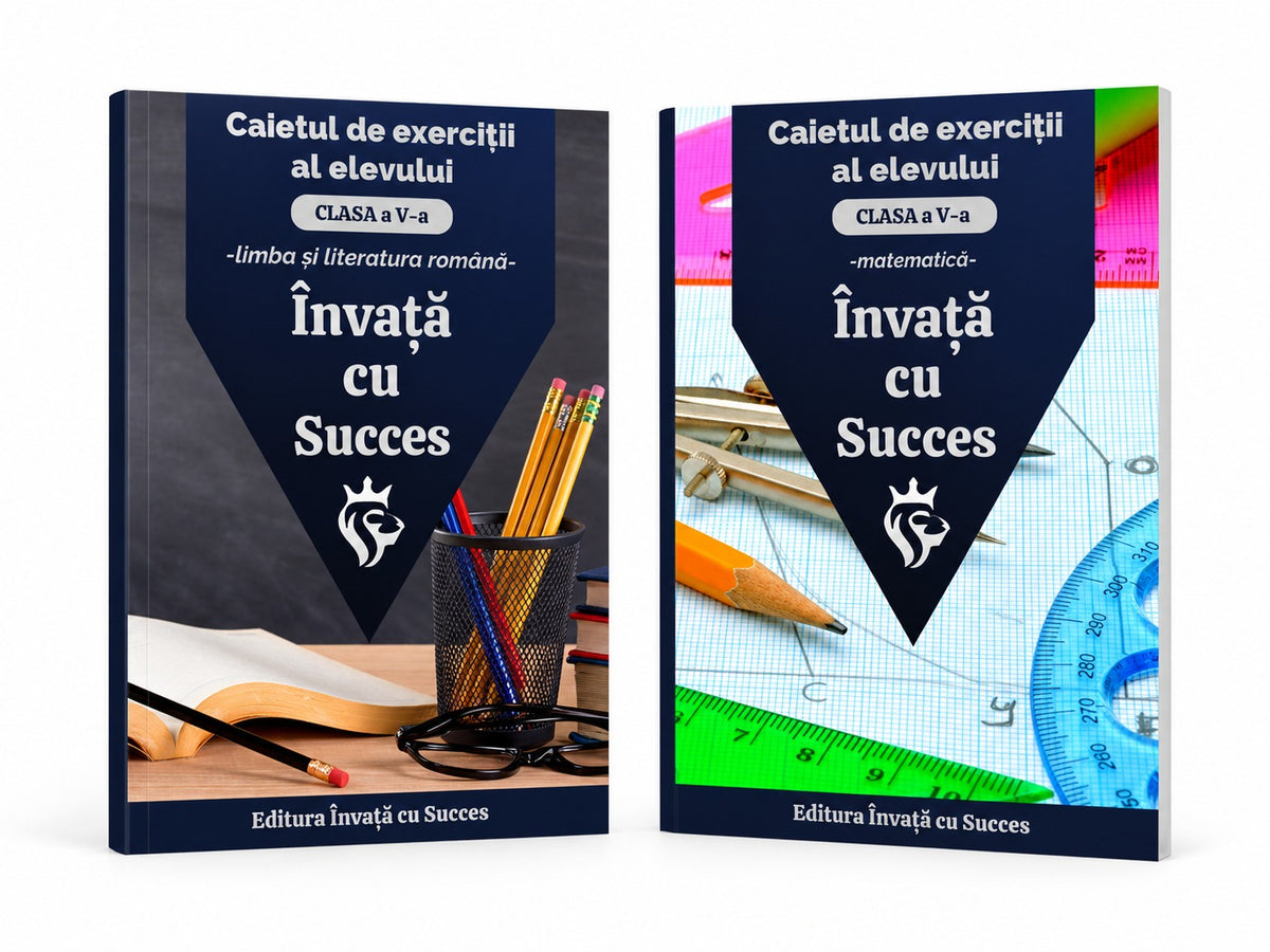 Pachet cu exerciții pentru clasa a V-a - Caiete la Română și Matematică