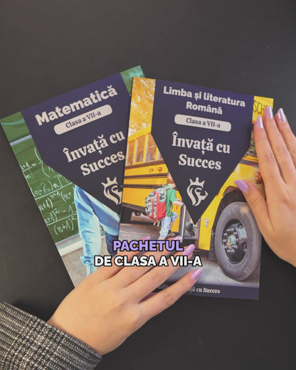 Pachet Clasa a VII-a: Toată materia structurată la Română și Matematică pentru clasa a VII-a + Caiet Matematică Gratuit